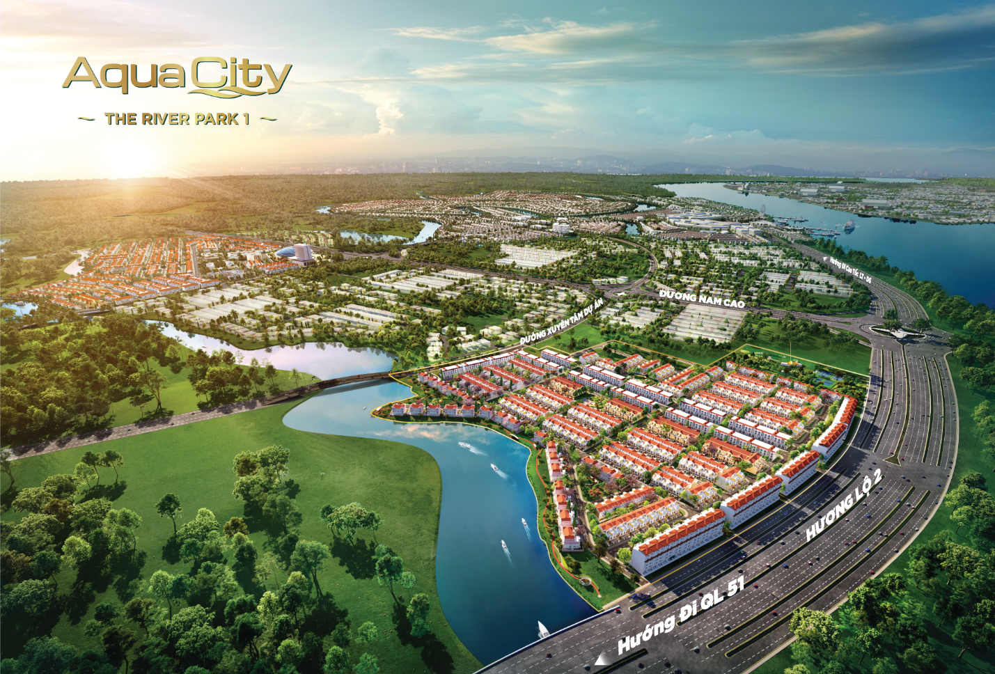 River Park 1 tại Aqua City chinh phục khách hàng bằng lợi thế cửa ngõ đắc địa của một đô thị được quy hoạch hiện đại và hoàn chỉnh.