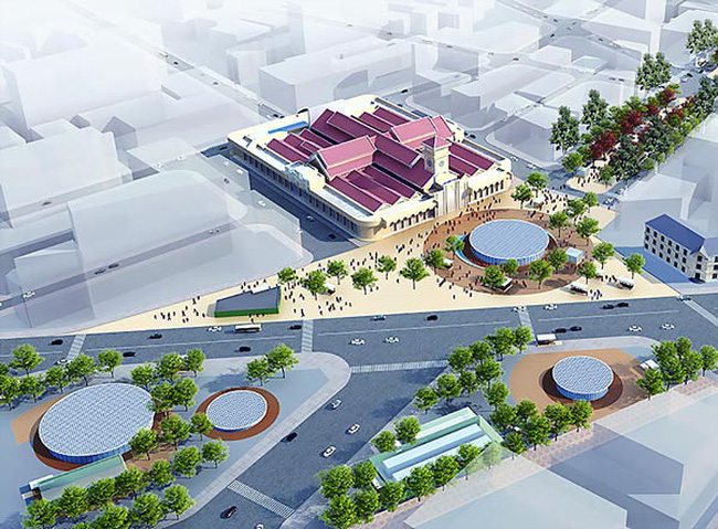 Phối cảnh vòng xoay Quách Thị Trang trở thành quảng trường trong tương lai (Ảnh: Ban Quản lý đường sắt đô thị Tp. HCM)
