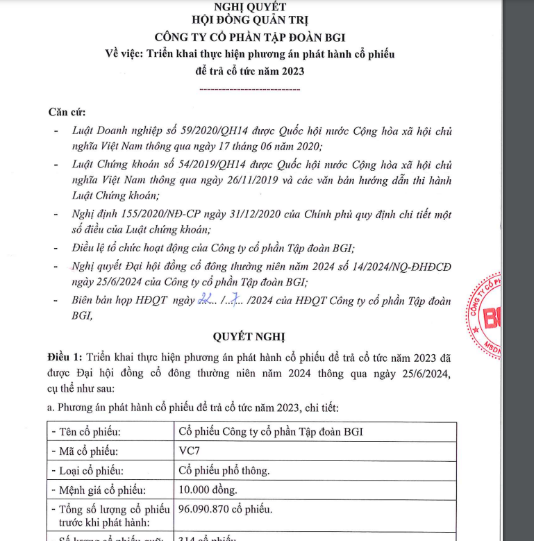 BGI Group: Lợi nhuận sau thuế quý II/2024 tăng 6,3%, phát hành gần 5 triệu cổ phiếu trả cổ tức năm 2023- Ảnh 2.
