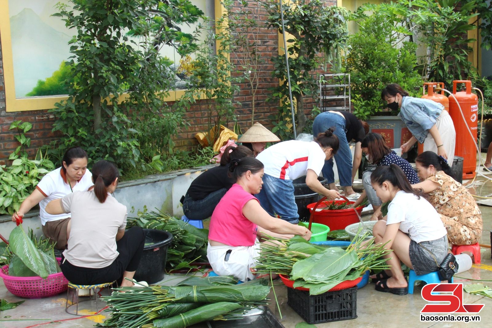 Sơn La: Gói trên 1.000 chiếc bánh chưng ủng hộ nhân dân vùng lũ- Ảnh 1.