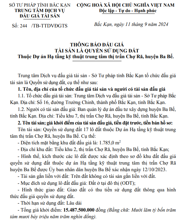 Bắc Kạn sắp đấu giá 27 lô đất nền tại thị trấn Chợ Rã, huyện Ba Bể- Ảnh 3.