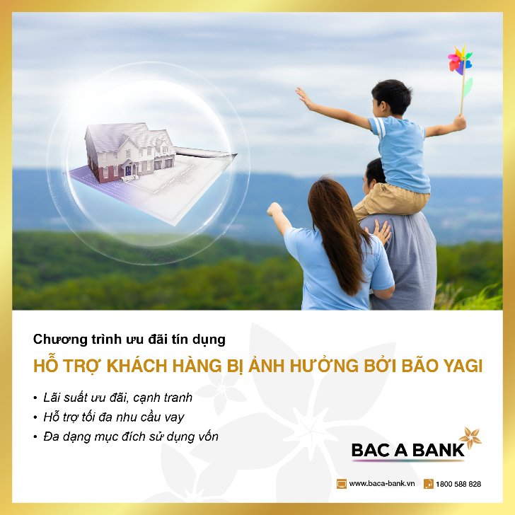 BAC A BANK giảm lãi vay, đồng hành cùng khách hàng chịu ảnh hưởng bởi bão Yagi- Ảnh 1.