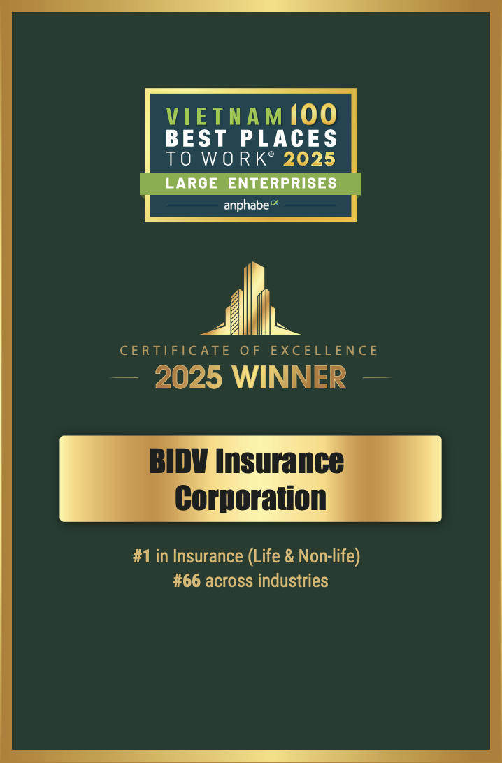 BIC lần thứ 2 liên tiếp được vinh danh Top 1 nơi làm việc tốt nhất ngành bảo hiểm khối Doanh nghiệp lớn- Ảnh 1.