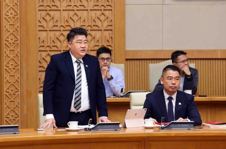 Ông Nguyễn Nam Thiều, Chủ tịch Hội đồng quản trị Công ty cổ phần Tập đoàn Discovery phát biểu tại cuộc họp - Ảnh: VGP/Nguyễn Hoàng Ông Nguyễn Nam Thiều, Chủ tịch Hội đồng quản trị Công ty cổ phần Tập đoàn Discovery phát biểu tại cuộc họp - Ảnh: VGP/Nguyễn Hoàng