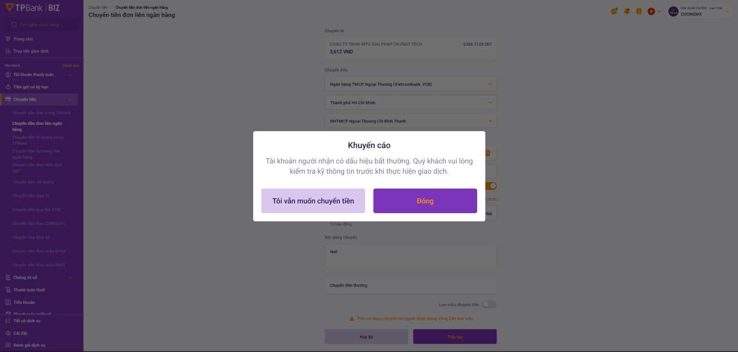 TPBank tiên phong triển khai hệ thống cảnh báo rủi ro lừa đảo trên tất các các kênh giao dịch- Ảnh 2. TPBank tiên phong triển khai hệ thống cảnh báo rủi ro lừa đảo trên tất các các kênh giao dịch- Ảnh 2.
