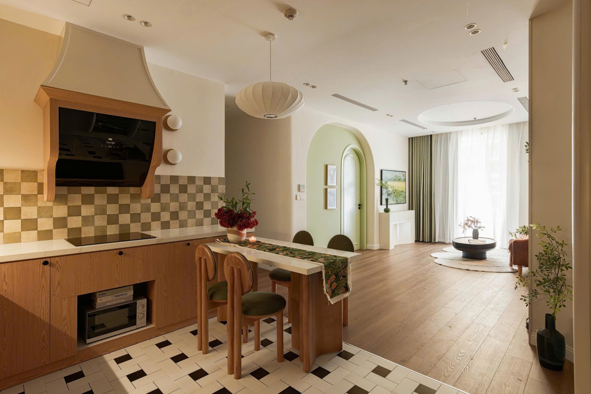 450 triệu đồng hoàn thiện căn hộ 80 m2 với màu sắc quả bơ- Ảnh 1.