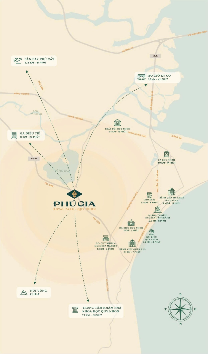 Tân thủ phủ Quy Nhơn - dư địa an cư và kinh doanh sau sáp nhập tỉnh- Ảnh 2. A map of a city AI-generated content may be incorrect.