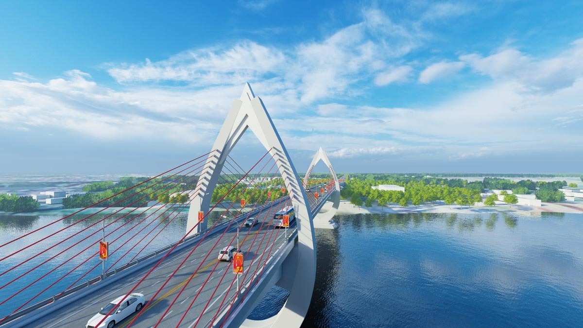 Sớm nhất hơn 1 tháng nữa, sẽ khánh thành cầu dây văng đầu tiên bắc qua con sông biểu tượng tại Nam Định- Ảnh 2.