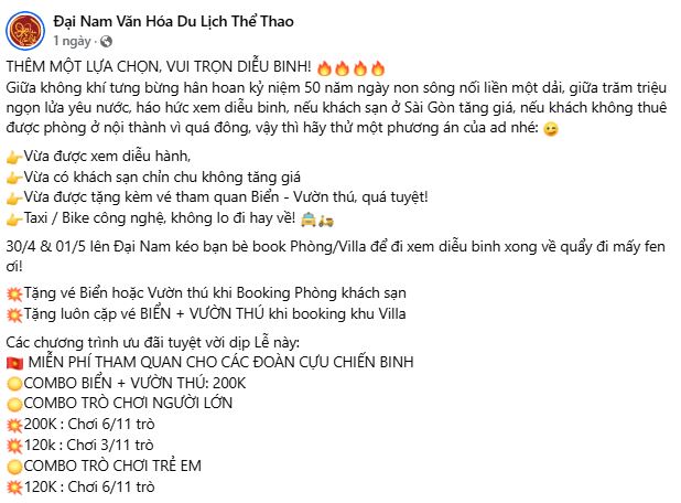 Khu du lịch 6.000 tỷ lớn nhất Đông Nam Á do vợ chồng bà Nguyễn Phương Hằng làm chủ 'chơi lớn' với ưu đãi khủng đúng dịp đại lễ của dân tộc- Ảnh 1. Khu du lịch 6.000 tỷ lớn nhất Đông Nam Á do vợ chồng bà Nguyễn Phương Hằng làm chủ 'chơi lớn' với ưu đãi khủng đúng dịp đại lễ của dân tộc- Ảnh 1.