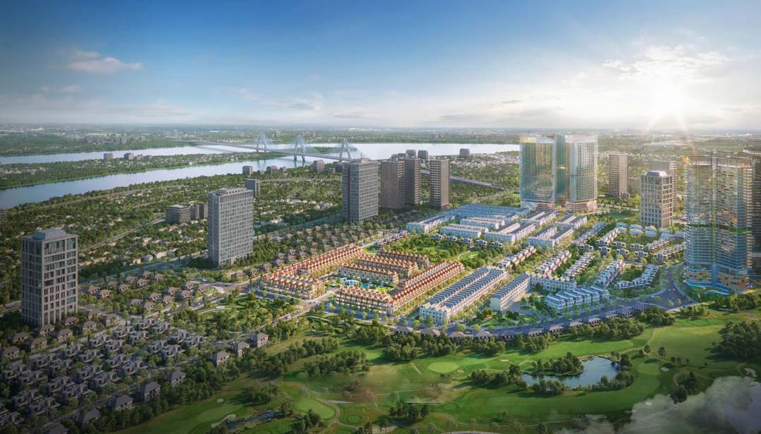 Giá nhà ở thấp tầng dự báo tăng mạnh trong nửa cuối năm 2025- Ảnh 1. A city with many buildings and a river Description automatically generated