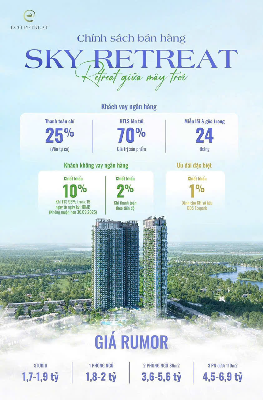 Rò rỉ giá căn hộ Eco Retreat cao gấp đôi đất nền cùng khu vực- Ảnh 1. Rò rỉ giá căn hộ Eco Retreat cao gấp đôi đất nền cùng khu vực- Ảnh 1.