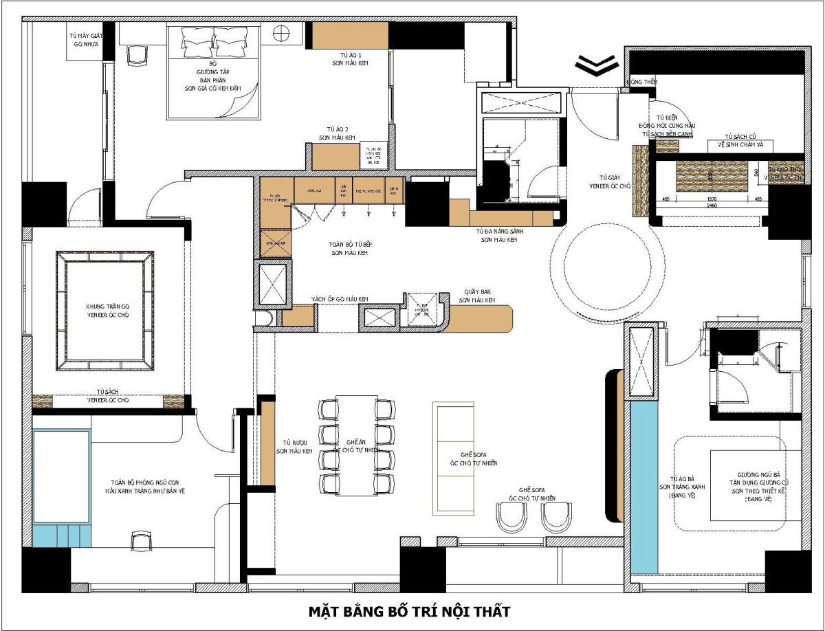 Căn hộ 270 m2 phong cách Á Đông cho ba thế hệ- Ảnh 16. Căn hộ 270 m2 phong cách Á Đông cho ba thế hệ- Ảnh 16.
