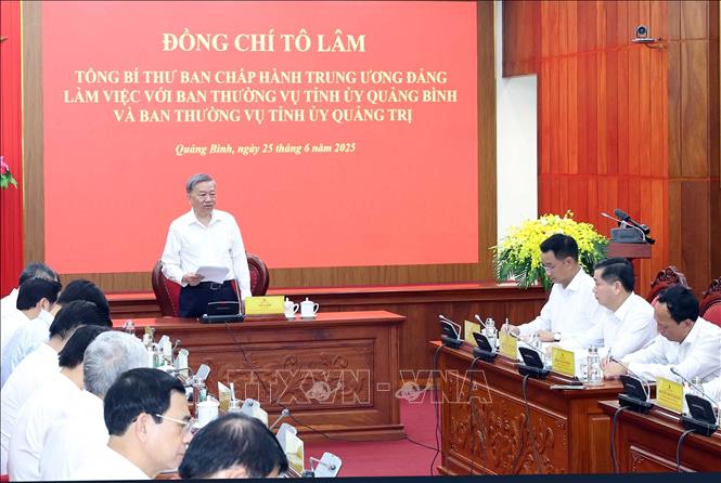 Tổng Bí thư Tô Lâm: Đòn bẩy chiến lược đưa Quảng Trị vươn lên trở thành cực tăng trưởng mới vùng Bắc Trung Bộ- Ảnh 4. Tổng Bí thư Tô Lâm: Đòn bẩy chiến lược đưa Quảng Trị vươn lên trở thành cực tăng trưởng mới vùng Bắc Trung Bộ- Ảnh 4.
