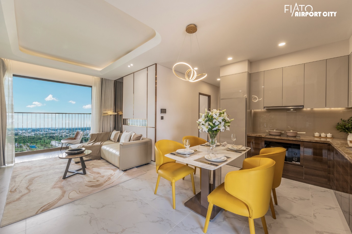 Lễ giới thiệu FIATO AIRPORT CITY: Bắt đầu chuẩn sống toàn cầu tại Nhơn Trạch- Ảnh 4. Có thể là hình ảnh về thiết bị chiếu sáng và văn bản cho biết 'FIATO AIRPORT ORT CITY'