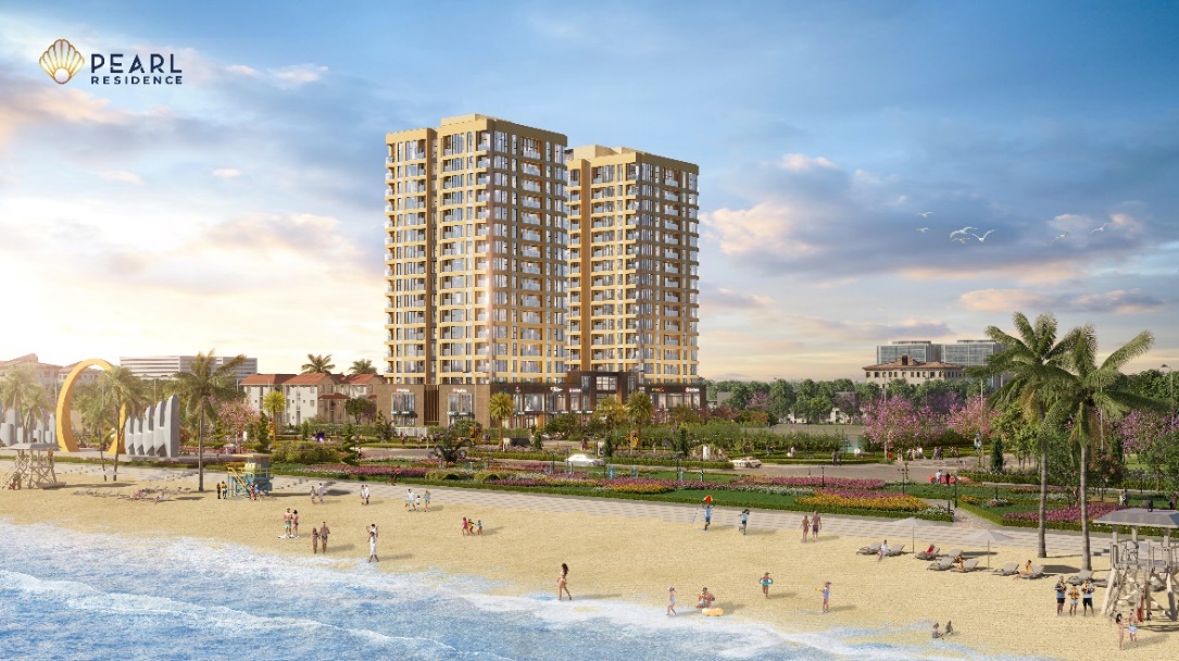 A beach with buildings and people  AI-generated content may be incorrect.