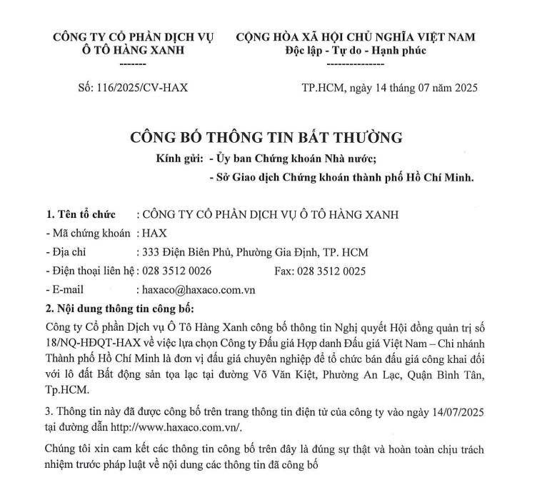 Nguồn ảnh: CTCP Dịch vụ Ô tô Hàng Xanh Nguồn ảnh: CTCP Dịch vụ Ô tô Hàng Xanh