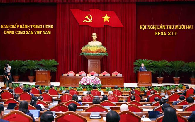 Bế mạc Hội nghị lần thứ 12 Ban Chấp hành Trung ương Đảng khóa XIII- Ảnh 1.