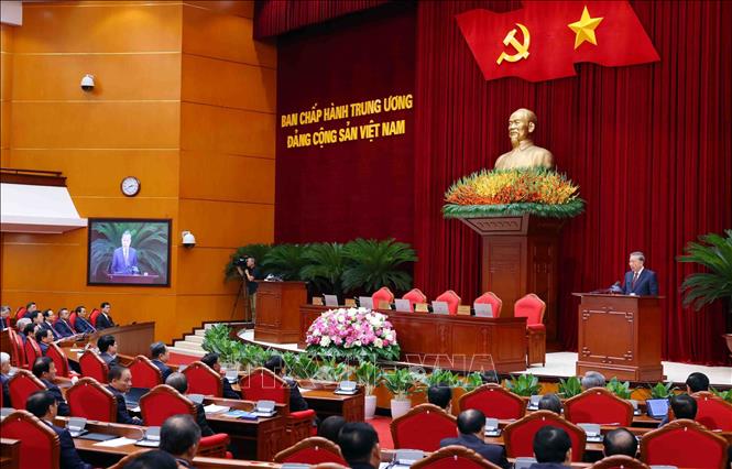 Bế mạc Hội nghị lần thứ 12 Ban Chấp hành Trung ương Đảng khóa XIII- Ảnh 4.