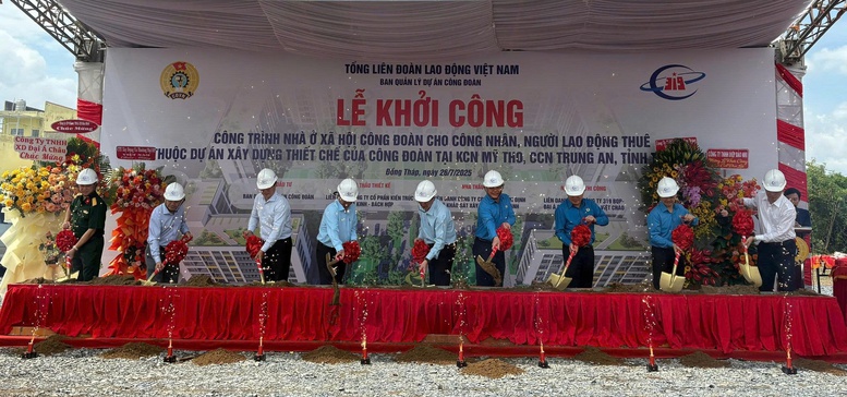 Khởi công dự án nhà ở xã hội đầu tiên cho công nhân, người lao động thuê bằng nguồn tài chính công đoàn- Ảnh 4. Khởi công dự án nhà ở xã hội đầu tiên cho công nhân, người lao động thuê bằng nguồn tài chính công đoàn- Ảnh 4.