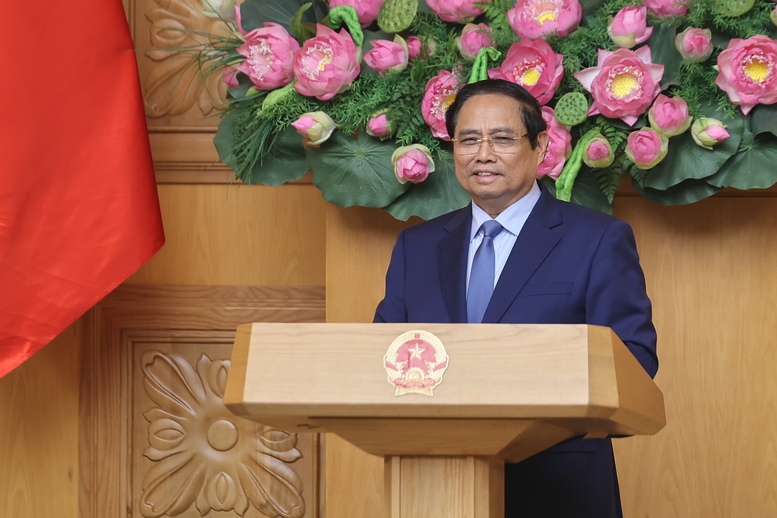 Thủ tướng Phạm Minh Chính tại buổi tọa đàm. Nguồn ảnh: Báo Chính phủ