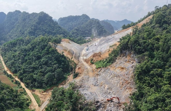 Khu vực thi công dự án cao tốc Đồng Đăng - Trà Lĩnh giai đoạn 2. Nguồn ảnh: Báo Lao Động