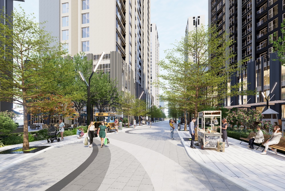 A street with people walking on it  AI-generated content may be incorrect.