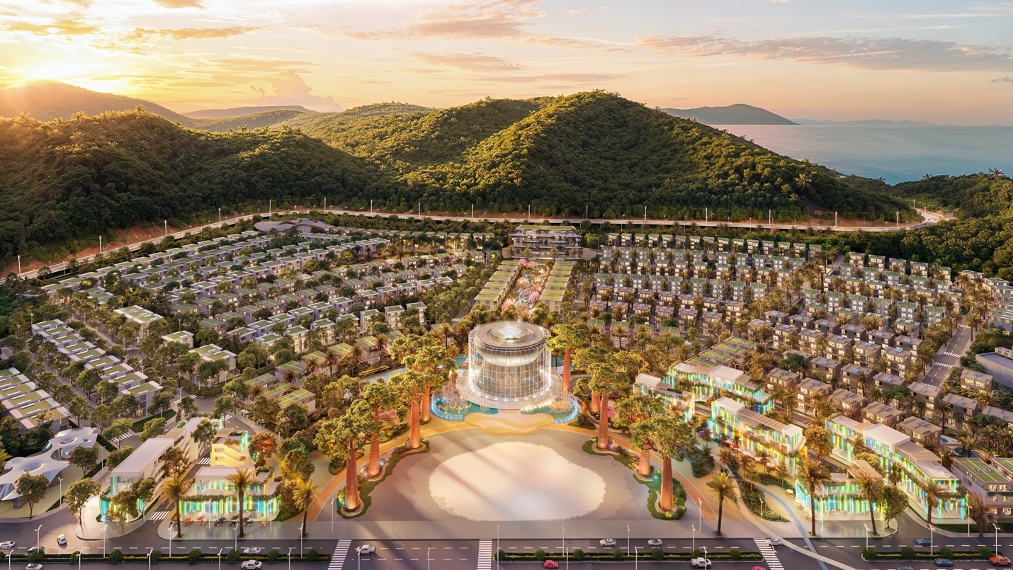 A large city with a large building and a large hill  AI-generated content may be incorrect.