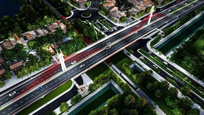 Cầu vượt đường sắt dài gần 300m tại tỉnh Thanh Hóa sắp hợp long- Ảnh 1.