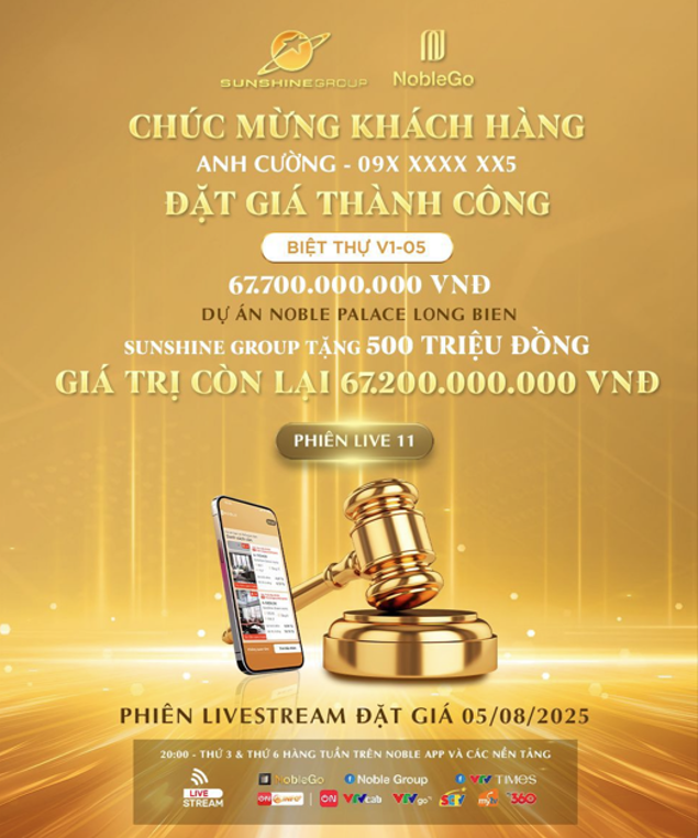 Lần đầu tiên biệt thự hàng hiệu gần 70 tỷ được đặt giá thành công trên livestream của Sunshine Group- Ảnh 1.