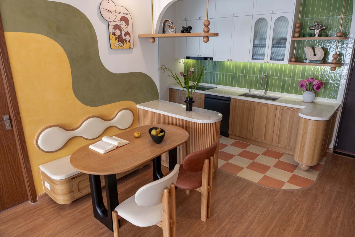 Cải tạo căn hộ 80m2 theo bảng màu rực rỡ với 320 triệu đồng- Ảnh 4. Cải tạo căn hộ 80m2 theo bảng màu rực rỡ với 320 triệu đồng- Ảnh 4.