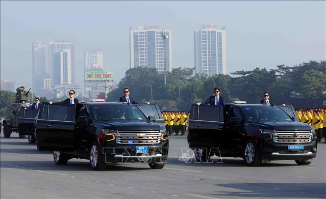 Thường trực Ban Bí thư dự Lễ xuất quân và diễn tập phương án bảo vệ Đại hội lần thứ XIV của Đảng- Ảnh 1.
