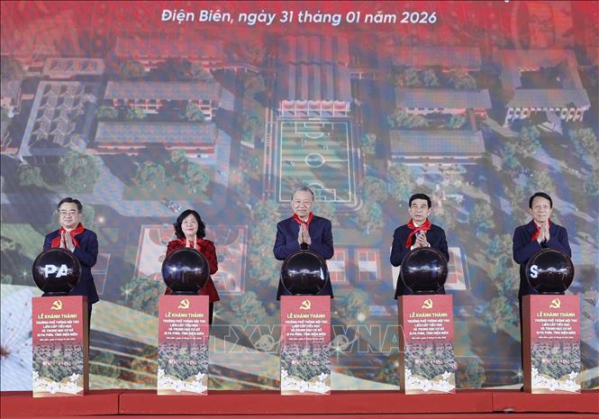 Tổng Bí thư Tô Lâm dự lễ khánh thành trường phổ thông nội trú liên cấp tại Điện Biên- Ảnh 5. Tổng Bí thư Tô Lâm dự lễ khánh thành trường phổ thông nội trú liên cấp tại Điện Biên- Ảnh 5.