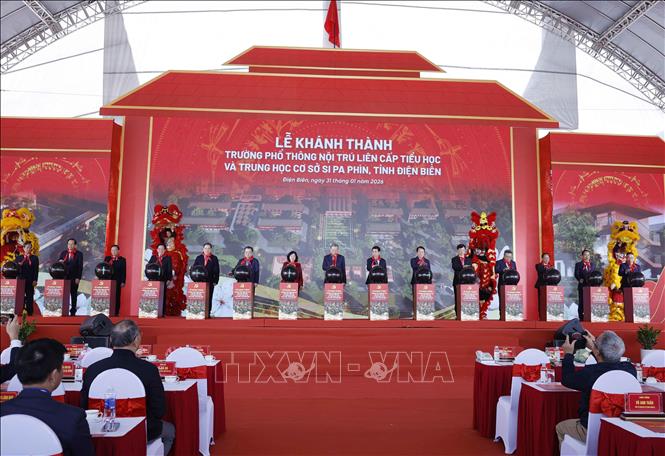 Tổng Bí thư Tô Lâm dự lễ khánh thành trường phổ thông nội trú liên cấp tại Điện Biên- Ảnh 6. Tổng Bí thư Tô Lâm dự lễ khánh thành trường phổ thông nội trú liên cấp tại Điện Biên- Ảnh 6.