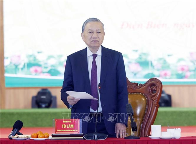 Tổng Bí thư Tô Lâm: Tiếp tục đoàn kết, quyết tâm hành động, xây dựng Điện Biên phát triển nhanh, bền vững hơn- Ảnh 1. Tổng Bí thư Tô Lâm: Tiếp tục đoàn kết, quyết tâm hành động, xây dựng Điện Biên phát triển nhanh, bền vững hơn- Ảnh 1.