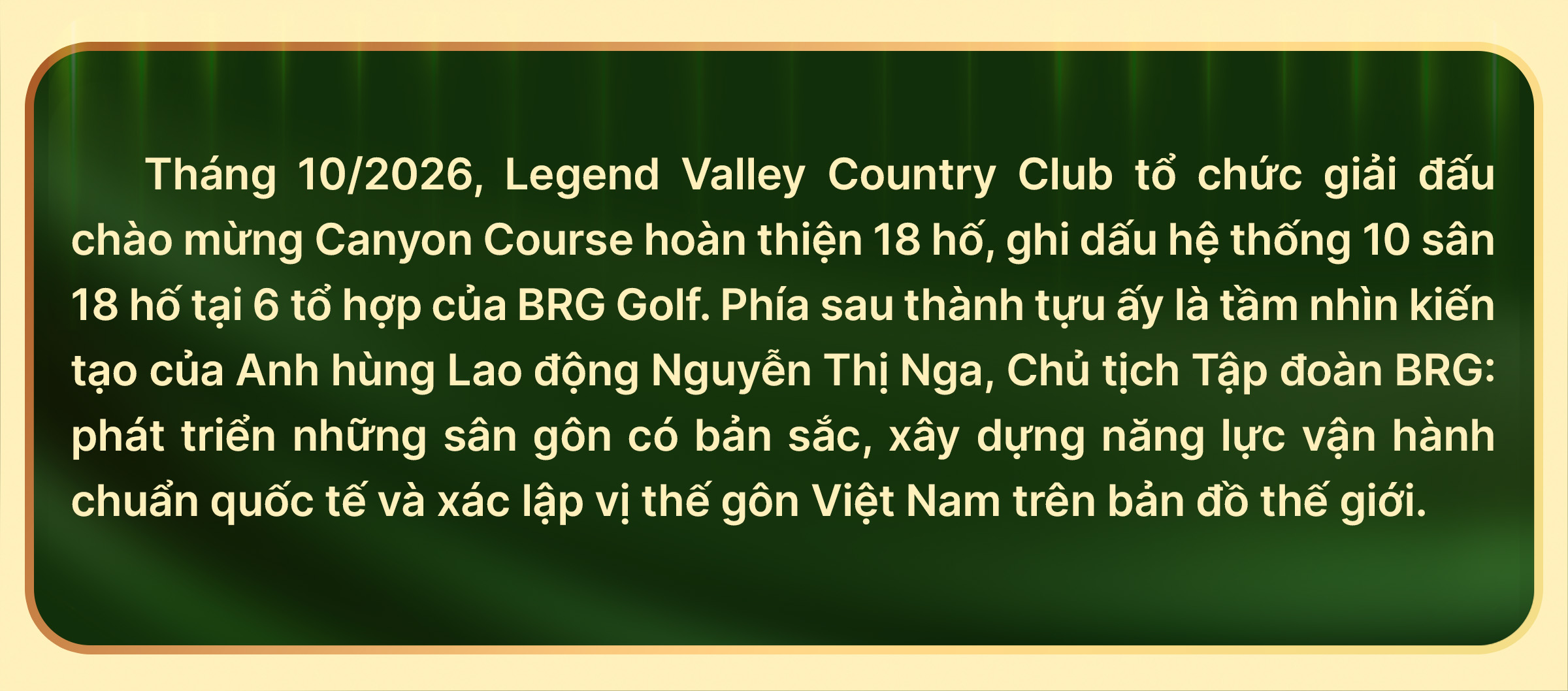 BRG Golf: Từ tầm nhìn tiên phong đến vị thế trên bản đồ gôn thế giới - Ảnh 1.