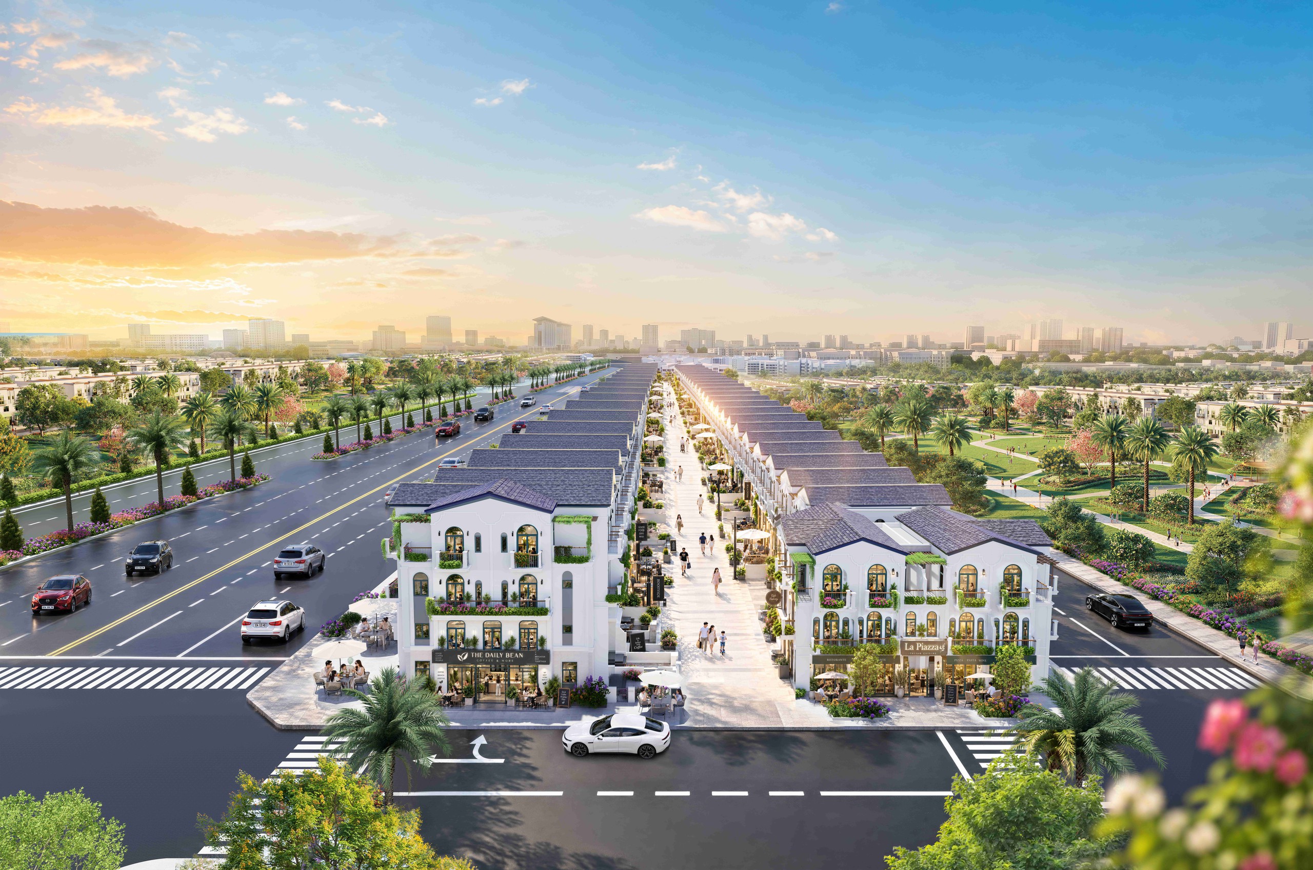 Nhà phố, shophouse xây sẵn tại Golden Boulevard với tổng số 162 căn, phục vụ cả nhu cầu an cư và thương mại.