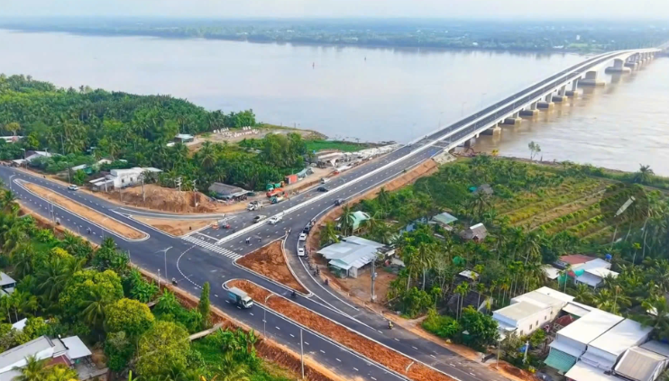 3 tháng nữa, chính thức thông xe cầu vượt sông 4.000 tỷ xóa bỏ toàn bộ các bến phà lâu đời, nối thông 2 tỉnh thành miền Tây- Ảnh 1.