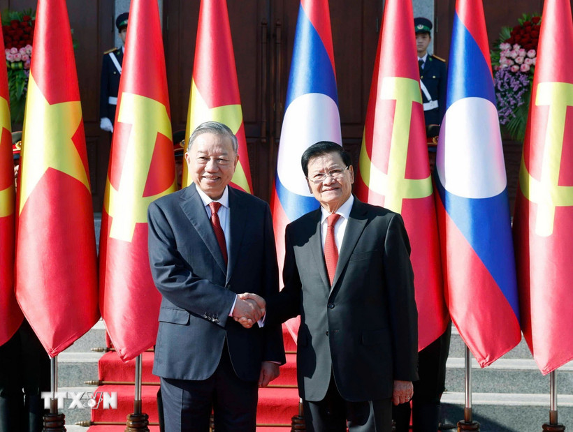 Tổng Bí thư Tô Lâm kết thúc tốt đẹp chuyến thăm cấp Nhà nước tới Lào- Ảnh 1.