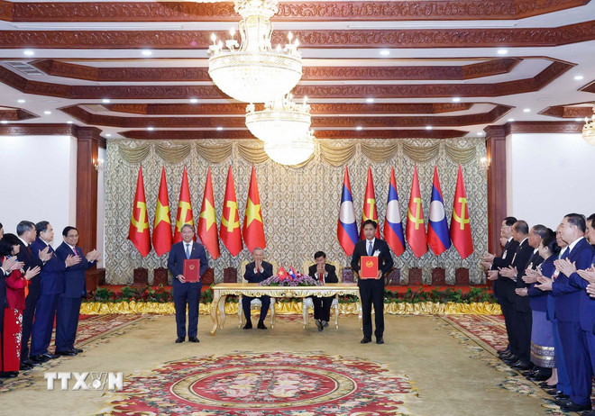 Tổng Bí thư Tô Lâm kết thúc tốt đẹp chuyến thăm cấp Nhà nước tới Lào- Ảnh 2.