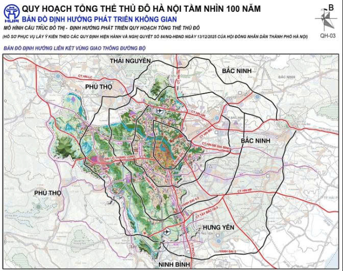 Quy hoạch tổng thể TP. Hà Nội. Nguồn ảnh: UBND TP. Hà Nội