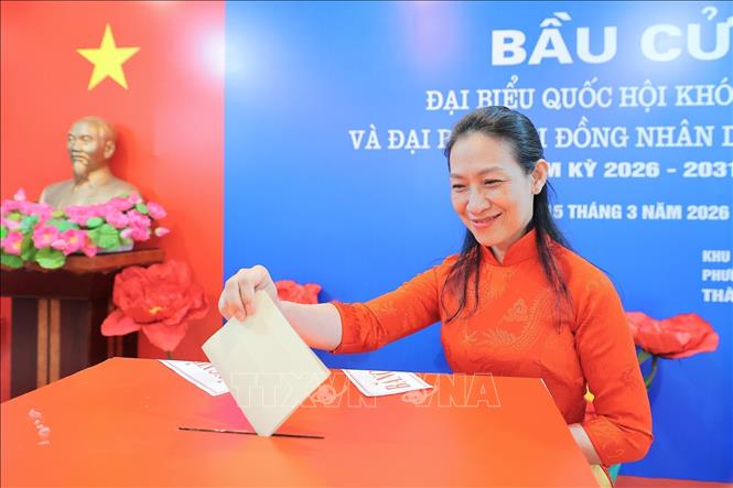 Trưởng ban Tuyên giáo và Dân vận Trung ương bầu cử tại phường Đại Mỗ (Hà Nội)- Ảnh 6.