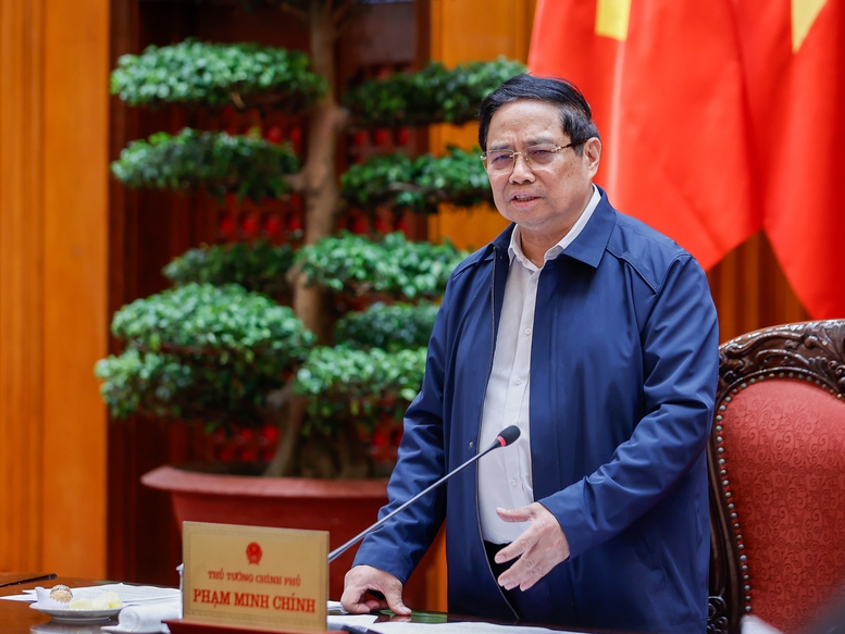 Thủ tướng Chính phủ Phạm Minh Chính tại buổi làm việc. Nguồn ảnh: Báo Chính phủ