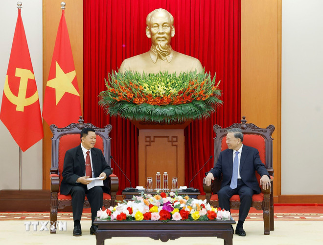 Tổng Bí thư Tô Lâm tiếp Bộ trưởng Bộ Công an Lào- Ảnh 2.