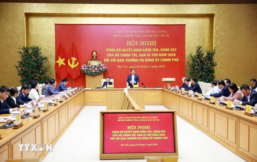Công bố quyết định của Bộ Chính trị, Ban Bí thư kiểm tra Đảng ủy Chính phủ- Ảnh 1.