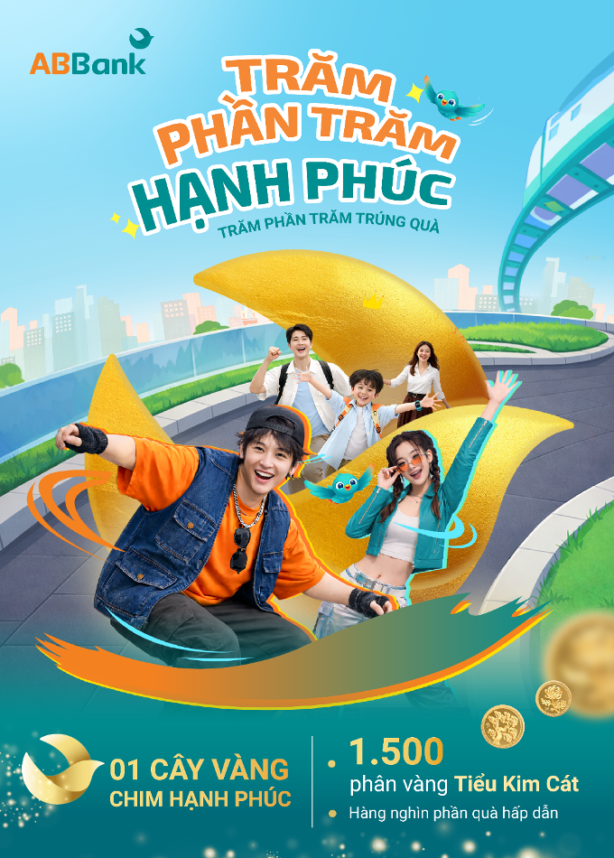 ABBank triển khai chương trình "Trăm phần trăm Hạnh phúc": "Mưa" vàng 24K cho khách hàng từ 9/3- Ảnh 1.