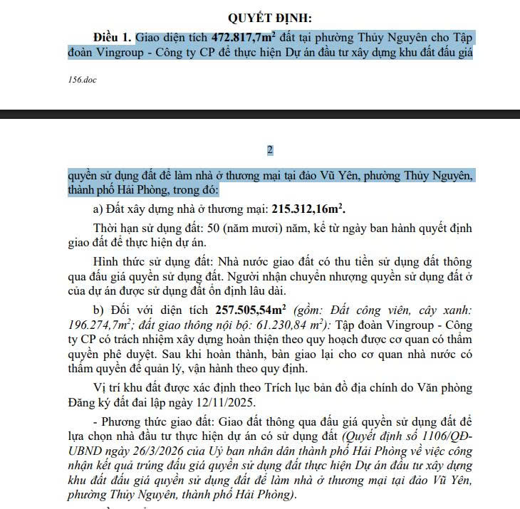 Quyết định của TP. Hải Phòng. Nguồn ảnh: UBND TP. Hải Phòng