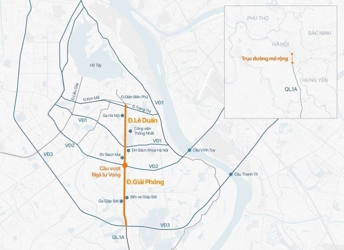 Vị trí dự án mở rộng Quốc lộ 1A. Nguồn ảnh: VnEpress