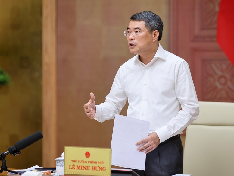 Thủ tướng Chính phủ Lê Minh Hưng tại buổi làm việc. Nguồn ảnh: Báo Chính phủ