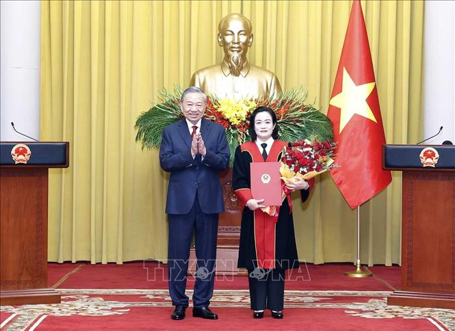 Tổng Bí thư, Chủ tịch nước Tô Lâm trao quyết định bổ nhiệm Thẩm phán TAND tối cao- Ảnh 1.
