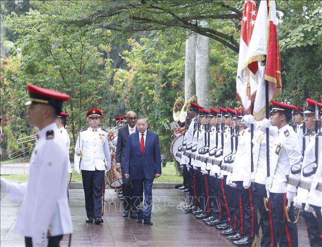 Lễ đón Tổng Bí thư, Chủ tịch nước Tô Lâm và Phu nhân thăm cấp Nhà nước CH Singapore- Ảnh 1.